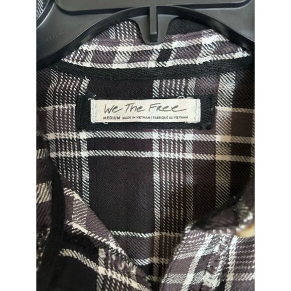 Free People Mary Anne Plaid Buttondown Tunic Size M/ Pristine - Picture 6 of 7